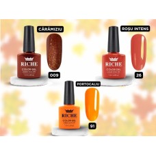 Oje semipermanentă RICHE, Colecția de Toamnă  Nr. 1, 6 culori, 7.3 ml