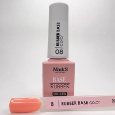 Base coat UV de unghii, 12 ml, Rubber Base Color Macks 08