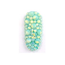 Cristale de unghii diverse marimi, Opal Green, 350buc