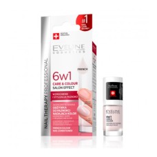 Tratament unghii Eveline 6in1, 5 ml, Care and Colour French
