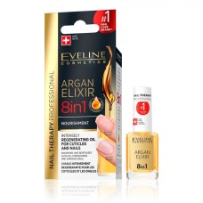 Tratament unghii Eveline 8 in 1, 12 ml, Argan Elixir