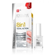 Tratament unghii Eveline 8 in 1, 12 ml, Nail Therapy Professional Silver Shine
