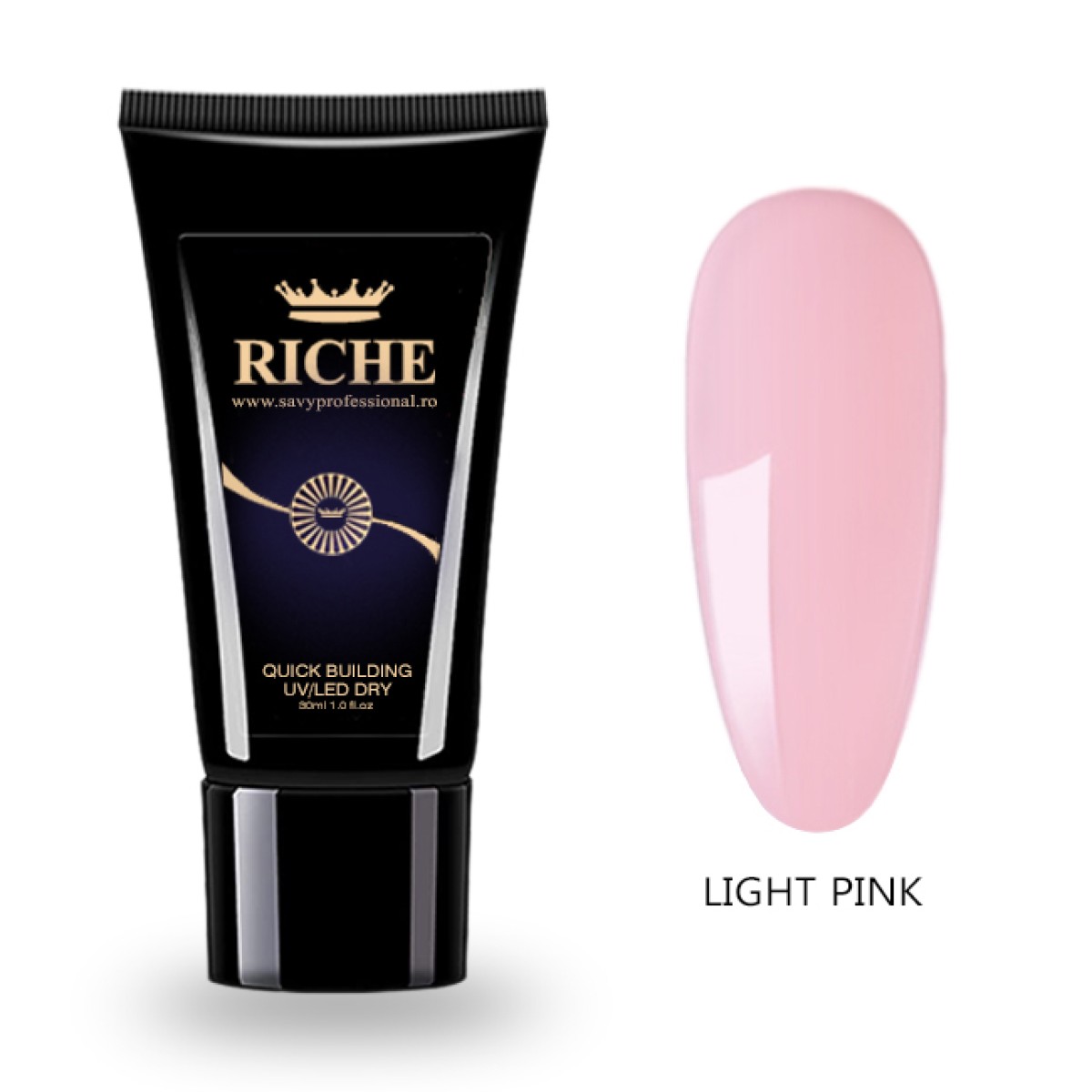 Polygel de unghii, 30 g, Riche Light Pink | Savy Professional